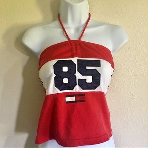 Vintage Tommy Girl- Red Halter Top Size Large!